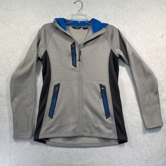 Eddie Bauer Women's Sport Hooded Full-Zip Fleece Jacket Size Small Grey - Picture 1 of 8
